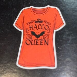 Bobbie Brooks Halloween Hallo Queen Orange Tee